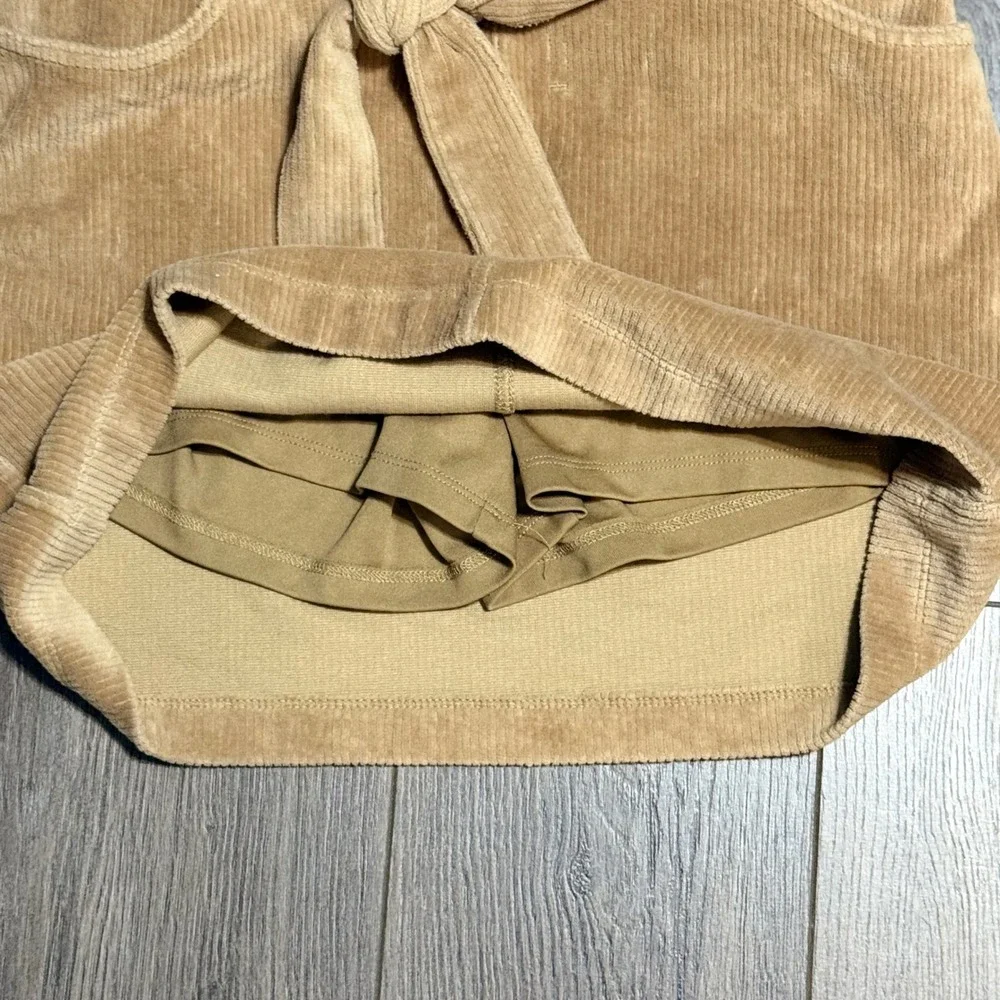 Abercrombie Kids Girls Velour Belted Skirt Shorts Tan Size 13 14